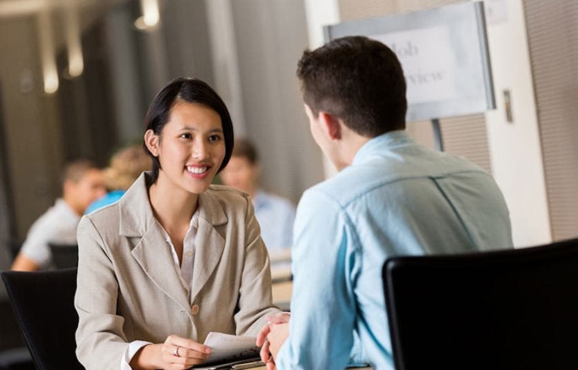 employer interviewing a candidate