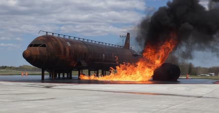 ARFF Training Plane on Fire